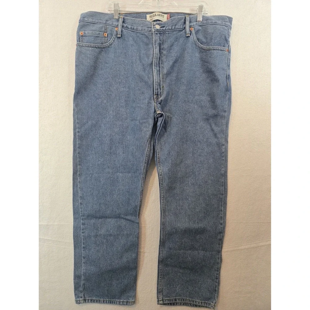 Levis Mens 505 Jeans Size 42 x 30 Regular Fit Straight 100% Cotton Denim Blue